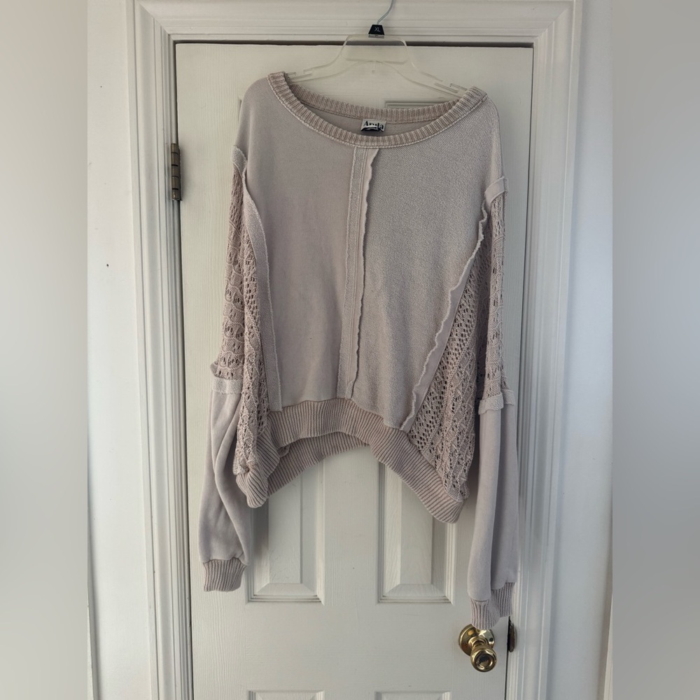 ARULA Women's Cream Lace Detail Sweater